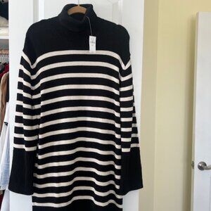 Gap Stripe turtleneck sweater dress Size S Tall